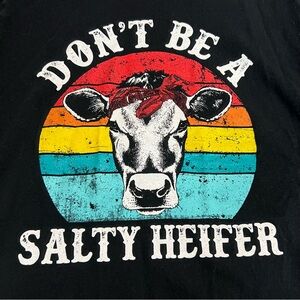 LOST CREEK Outfitters Women’s Graphic T-Shirt (Don't Be a Salty Heifer) Sz Lg